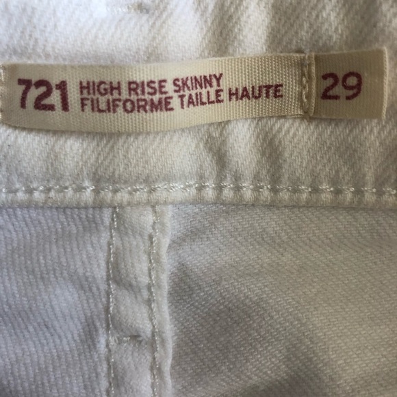 Levi’s White High Rise Skinny Jeans Size 29 - Picture 8 of 9